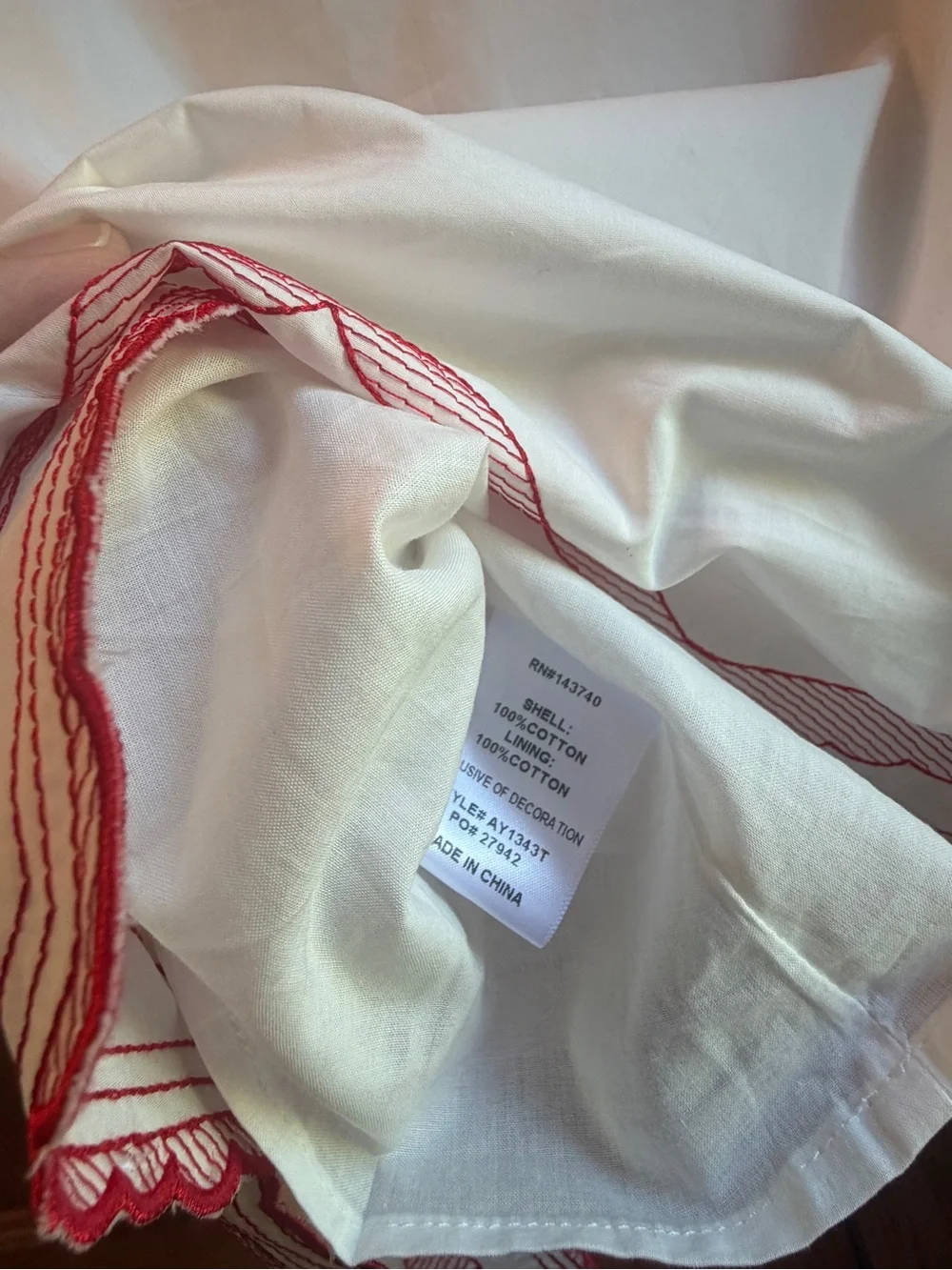 TUCKERNUCK NWT $128 Hyacinth House Weston Top M White/Red